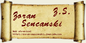 Zoran Senćanski vizit kartica